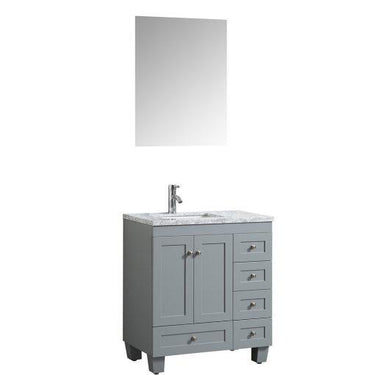 Eviva Happy 24″ x 18″ Transitional Bathroom Vanity w/ White Carrara Top Vanity Eviva